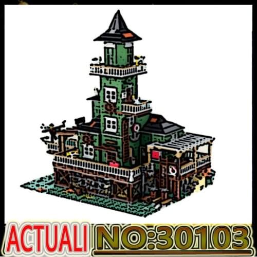 Hot Expert Creator Boat House Diner 3353Pcs Modular Model Old Fishing Store Building Blocks Bricks Pet Shop Toys Birthday Gift