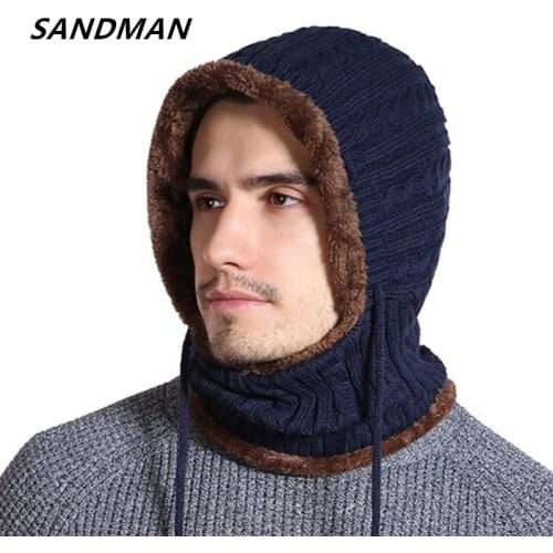 Cotton Add Fur Winter Hat Knitted Beanie Men Scarf Outdoor Skullies Beanies Winter Hats For Women Men Caps Gorras Bonnet