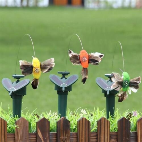 Beautiful Vibration Solar Power Dancing Flying Fluttering Butterflies Hummingbird 1 pcs Sunflower Yard Garden Decor