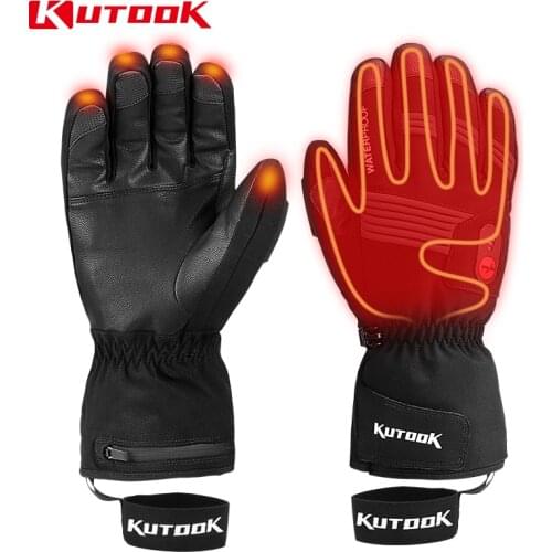 KUTOOK Ski Gloves Electric Heating Gloves USB Rechargeable Snowboard Gloves Thermal Waterproof Snowmobile Gloves Motorcycle