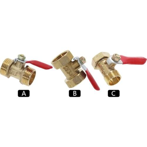 Brass Shut off Ball Valve 1/8" 1/4'' 3/8'' 1/2'' Female Male Thread Water Oil Air Pneumatic Connector Control Plumbing Fittings