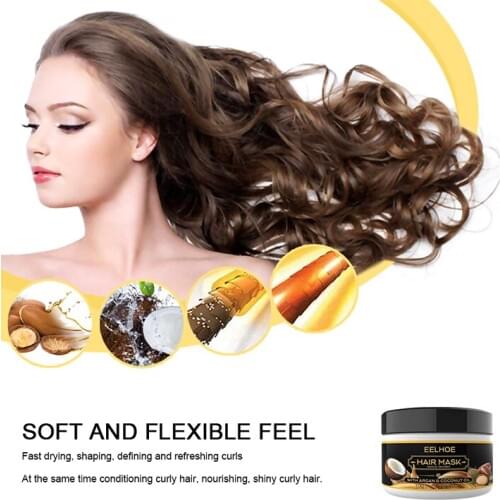 EELHOE 10/20/30/50Ml Coconut Oil Hair Treatment Mask Repairs Damaged Roots Nourishes Keratin Hair Scalp Conditioner TSLM2