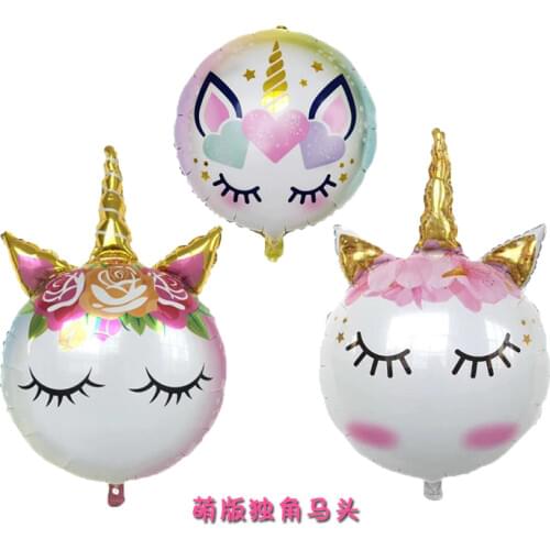 1pcs 90*60 Cute Unicorn foil balloon happy birthday Inflatable balloon wedding birthday unicorn party decor supplies kids toys