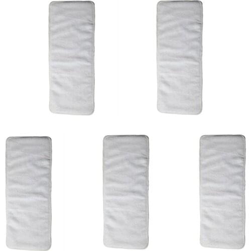 Sigzagor 5 Inserts Washable Reusable Baby Cloth Diapers Nappy Microfiber 3 Layers