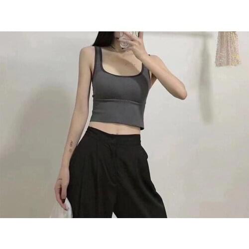 Fashion Wide Shoulder Gathered Breast Wrapped Latex Pad Suspender Vest, Sexy Womens Solid Color Seamless Comfortable Bra Top