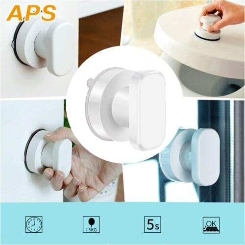 HIgh Quality Sucker Handle Sliding Door Cupboard Pulls Wall Mounted Handrail Chrome Shower Door Handle Modern door handle
