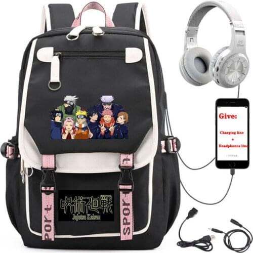 Anime jujutsu kaisen backpack Unisex Travel Backpack student School book Bag USB Charging teenagers Laptop packsack