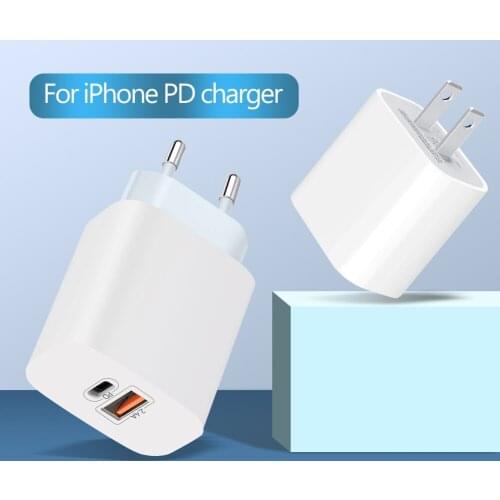 18W PD USB C Charger LED Display 2.4A Quick Charge Wall Charger For iPhone 12 Samsung Huawei Xiaom Mobilei Phone Charger