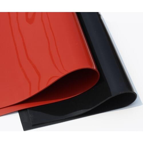 1.5mm/2mm/3mm Red/Black Silicone Rubber Sheet 500X500mm Black Silicone Sheet, Rubber Matt, Silicone Sheeting for Heat Resistance