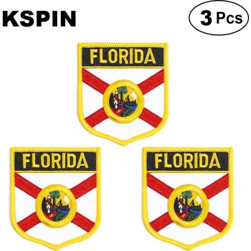 U.S.A Florida Shiled Shape flag patches national flag patches for Cothing DIY Decoration