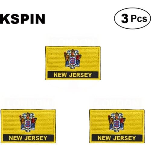 U.S.A New Jersey Rectangular Shape Flag patches embroidered flag patches national flag patches for clothing DIY Decoration