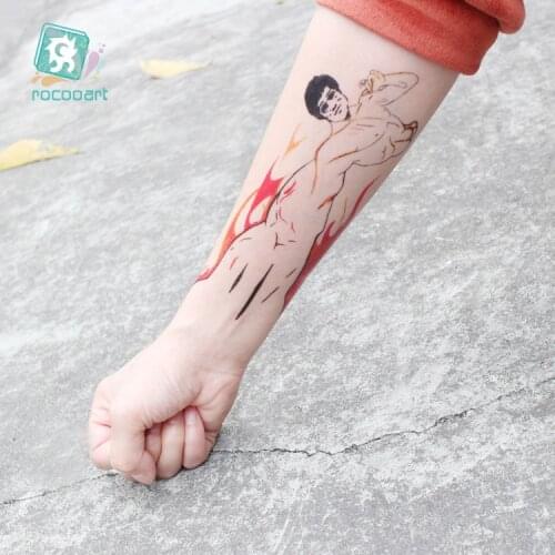 Rocooart Chinese Kungfu Tattoo Sticker Fist Fake Tattoo Body Art Waterproof Temporary Taty Arabic Tatouage English Words Tatuaje