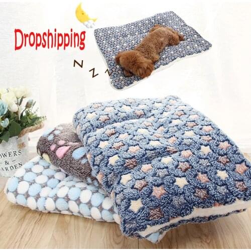 Thickened Pet Soft Fleece Pad Blanket Bed Mat For Puppy Dog Cat Sofa Cushion Home Washable Rug Keep Warm S/M/L/XL/XXL/XXXL New