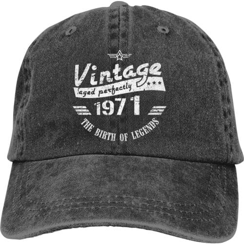 Vintage Circle Baseball Cap Men Hats Women Visor Protection Snapback 1971 50th Anniversary Dad Granpa Caps