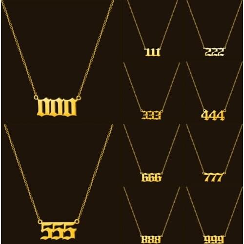 New 111 222 333 444 555 777 888 999 666 Devil Necklace Stainless Steel Angel Number Necklaces Pendant Charms Minimalist Jewelry
