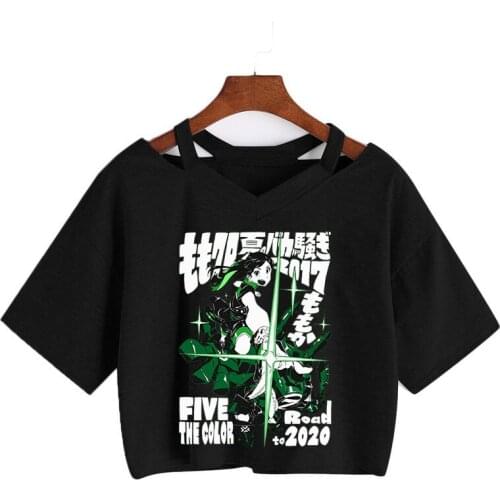 Sweet Punk T-shirt Women Summer 2021 Korean Girl Japanese Harajuku hot anime print Crop Tops Loose Gothic short sleeve shirt
