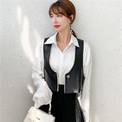 Autumn Winter Chaleco Mujer Women Cuir Véritable Sleeveless Jacket Female Sheepskin Slim Casaco Short Show Thin Trendy Colete