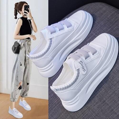 Velcro white shoes womens new spring 2021 sneakers womens thick-soled platform vulcanized shoes