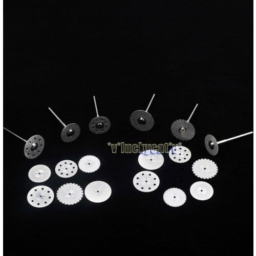 18Pcs Dental Diamond Polishing Wheel Saw Disc Rotary ToolWith 20Pcs Shank Mandrel