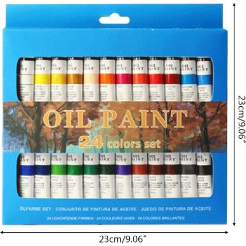 24 Colors Professional Oil Painting Paint Drawing Pigment 12ml Tubes Set Artist G6DD