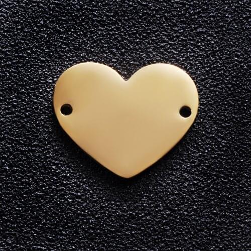 25Pcs/lot Heart Charms Stainless Steel Mirror Polished DIY Heart 17*20mm Charm Connectors For Necklace Bracelet