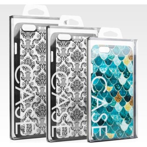 Fashion Blister PVC Plastic Black Clear Retail Packaging Packing Box For 12 11 8 7 6 4.7 5.5 Mobile Phone Case 300pcs