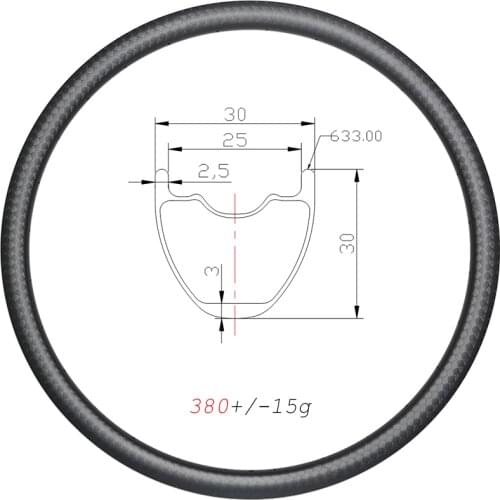 380g 30mm wide Cross Country 29er mountain bike carbon rims clincher tubeless disc 30mm deep MTB XC carbon wheels 24H 28H 32H