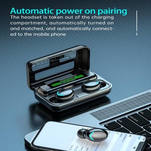 5.1Earphones Original F9-V5.0 Bluetooth TWS Fingerprint Touch Headset HiFI Stereo In-ear Earbuds Wireless Headphones for sport