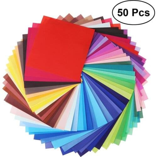 50 Sheets Vivid Colors Folding Paper Single Sided Origami Paper Square Sheet For Arts And Crafts Projects Color Origami For Kids
