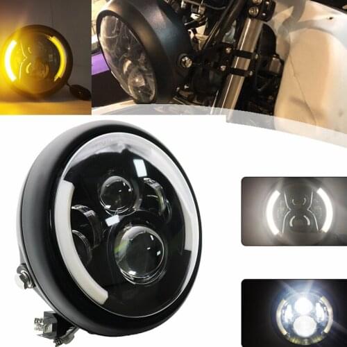 7 Inch 60W Motorcycle Headlamp angle eye with DRL turn signal Led Headlight housing bucket