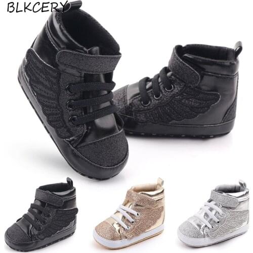 Fashion Newborn Baby Boy Boots Training Toddler Trainers Tenies Shoes for 1 Year Old Booties Infant Booty Footwear with Wings