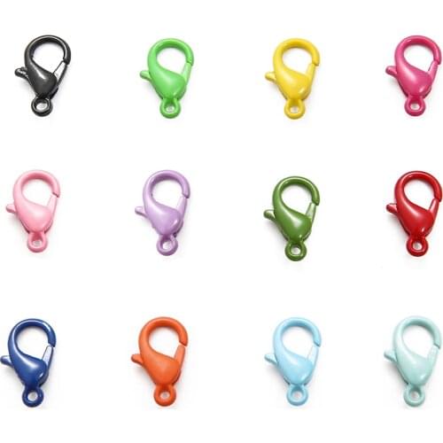 10PCS/Lot 7x12mm Color Painted Keyring Charms Buckle Lobster Lock DIY Chain Handmade Decoration Jewelry Accessories Wholesale