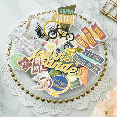 Travel Often Paper Cardstock Die Cut Stickers for DIY Scrapbooking/photo album Decoration Card Making Crafts
