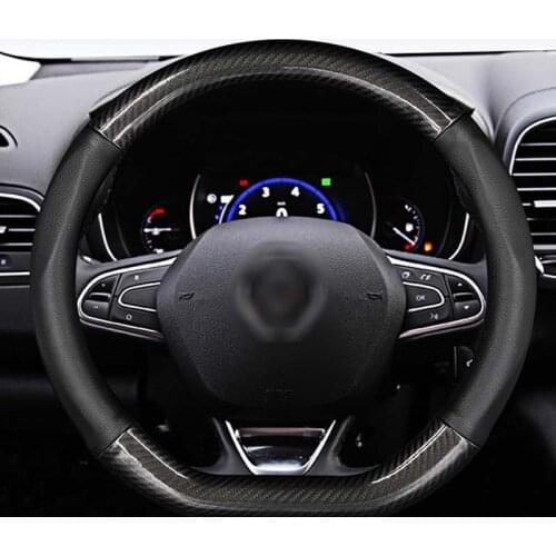 Car Steering-wheels Cover 37 38cm 15" for Renault Clio Fluence Megane Laguna Talisman Captur Kadjar Kaptur Koleos Scenic Espace