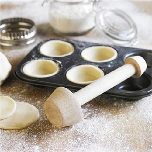 Wooden Egg Tart Tamper Pastry Pusher Mold Kitchen DIY Baking Cake Cooking Tool