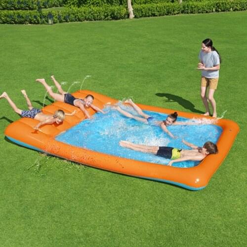 Childrens Water Slide Summer Play Toys Amusement Park Outdoor Grass Water Slide Swimming Pool Four-person Surfboard Game