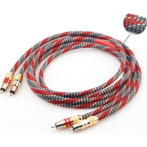Hi-End 4N OFC Silver plated conductor HIFI 2RCA to 2RCA Male to Male Hifi Audio Speaker Amp CD player RCA Cables