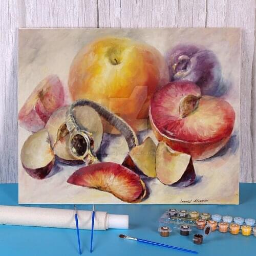 Oil Painting Style Fruits Painting By Numbers Package Acrylic Paints 50*70 Paiting By Numbers Loft Picture For Adults Art