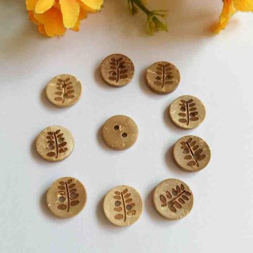 120Pcs /lot 13mm DIY Random Coconut Buttons Phantom Laser engraving pattern Buttons Craft Scrapbooking accessories 2 Holes