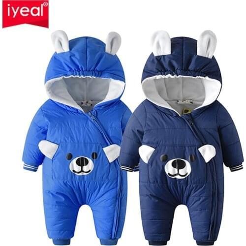IYEAL Baby Girls Clothes Newborn Winter Hoodie Baby Rompers Cartoon Baby Boy Romper Climbing Outwear Infant Baby Jumpsuit