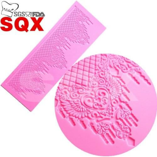 Queen crown lace mat fondant wedding cake making chocolate mold tool Kitchen accessories LS72