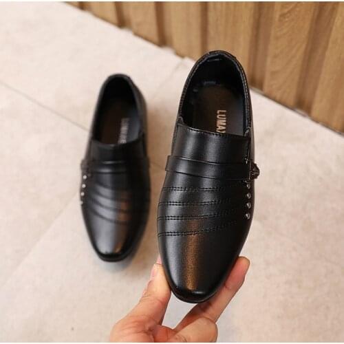 New Spring Autumn Children Leather Shoes for Boys White Casual Shoes Kids Soft Bottom Casual Outdoor wedding shoes Large size