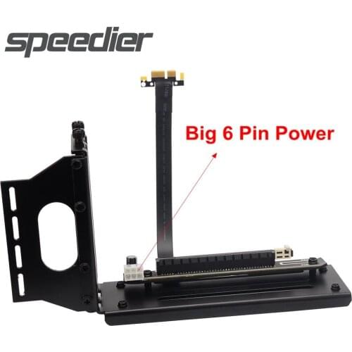 Hot Selling PCIE x1 To x16 Mining Wire Vertical Base GPU Extender Graphics Video Card Gen3 6P Power Cable ETH BTC Bitcoin Miner
