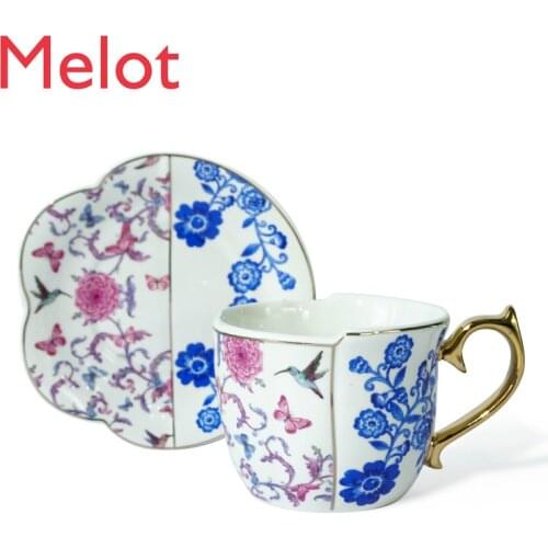 Small Luxury Gold Coffee Set Afternoon Tea Cup and Saucer Set Breakfast Cup Scented Tea Set Gift Wedding