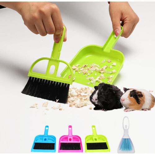 Mini Small Pet Cleaning Kit Dustpan Broom Sweep Brush For Chinchilla Guinea Pig Hamster Cleaning Tool Accessories Desktop Sweep