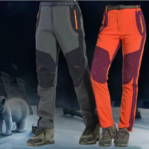 Toppick 2019 New Winter Men Women Hiking Pants Outdoor Softshell Trousers Waterproof Windproof Thermal for Camping Ski Climbing