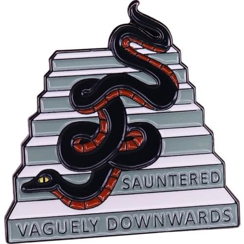 Sauntered Vaguely Downwards Enamel Pin Good Omens TV Show Fans Flair Addition