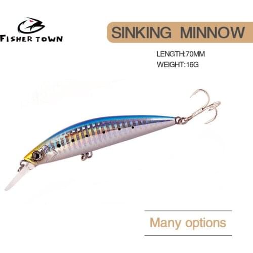 NEW 16g 70mm Minnow fishing lure swimbait crankbait whopper plopper bass lures hard pike tuna bait pesca ice fish deep diving