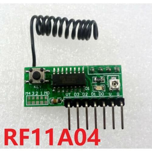 RF11A04 3-5V 433MHz 4Ch Decode Module Wireless RF Receiver Delay Board for EV1527 PT2262 SC2262 remote control Relay door sensor