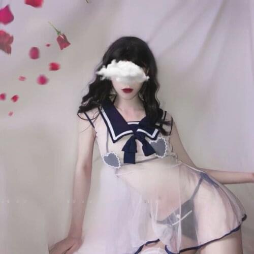 Sexy Lingerie See Through Student Cosplay Anime School JK Uniform Kawaii Sailor seaman Japanese Sex Sleepwear Cute Underwear Set